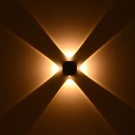kelvo Arkos Wall-Mounted Outdoor Spot Light LED IP65 8W with Warm White Light 13x5.5x13εκ.