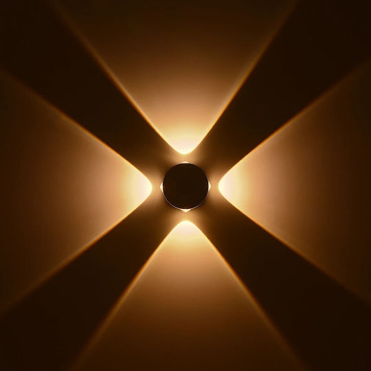 Kelvo Arkos Wall-Mounted Outdoor Spot Light LED IP65 8W with Warm White Light 13x5.5x13εκ.