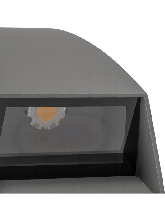 kelvo Flux Wall-Mounted Outdoor Spot Light LED IP65 6W with Warm White Light 5x8.5x17εκ.
