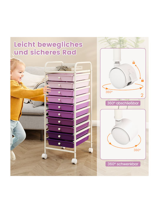 Drawers Storage Made of Metal & Plastic L33xW37xH86cm
