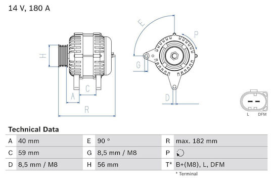 Generator Alternator Bosch 0 986 045 340