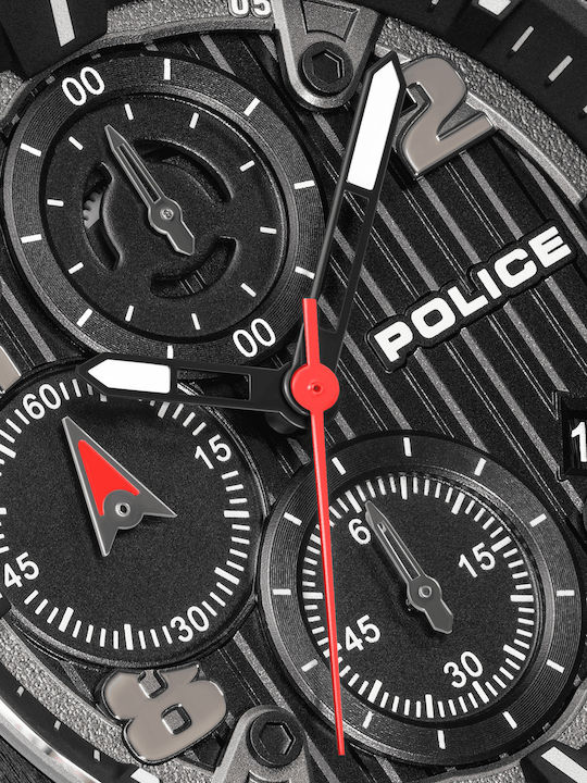 Police Clout Men's Watch 50mm Battery with Rubber Strap