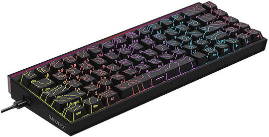 Ajazz NK68 Gaming Mechanical Keyboard 65% with Custom Red switches and RGB lighting (English US) Black Contours
