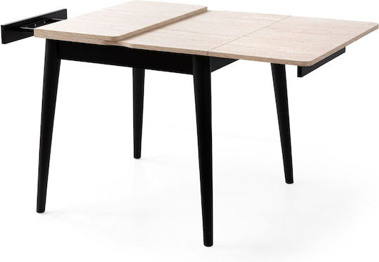 Totem Τραπεζαρίας Επεκτεινόμενο Travertine Black 80x80x75εκ. Totem Τραπεζαρίας Επεκτεινόμενο Travertine Black 80x80x75εκ.