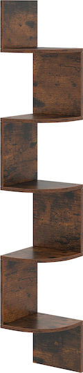 Eckiges Wandregal Braune Farbe 20x20x126cm