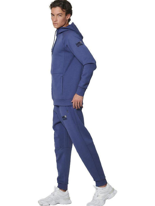Men's Fleece Cardigan with Hood Oceana Blue