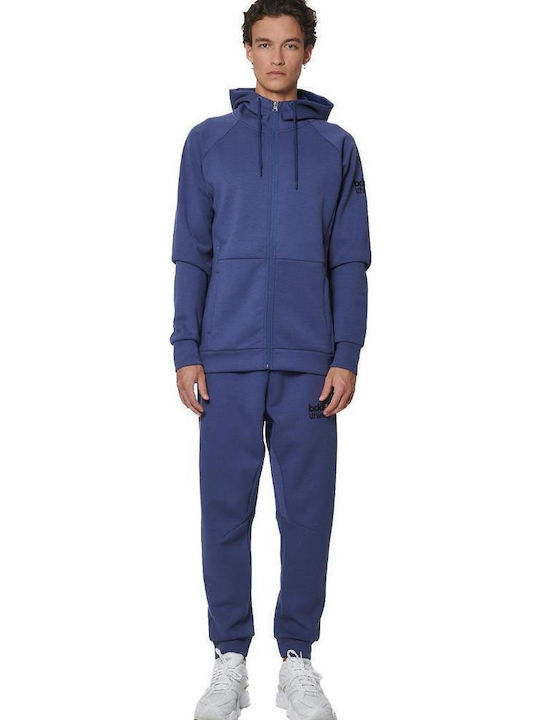 Men's Fleece Cardigan with Hood Oceana Blue