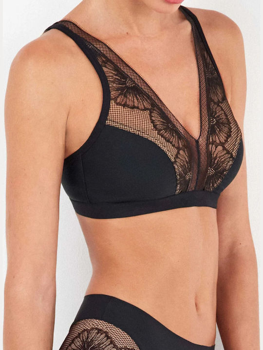 Gisela Μαύρο Bralette Χωρίς Μπανέλες Χωρίς Επένδυση Κωδ 2/10134