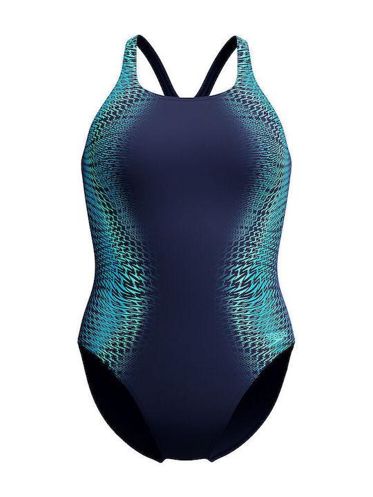 Digital Printed Medalist Αθλητικό Ολόσωμο Μαγιό Lagoon Blue, Navy