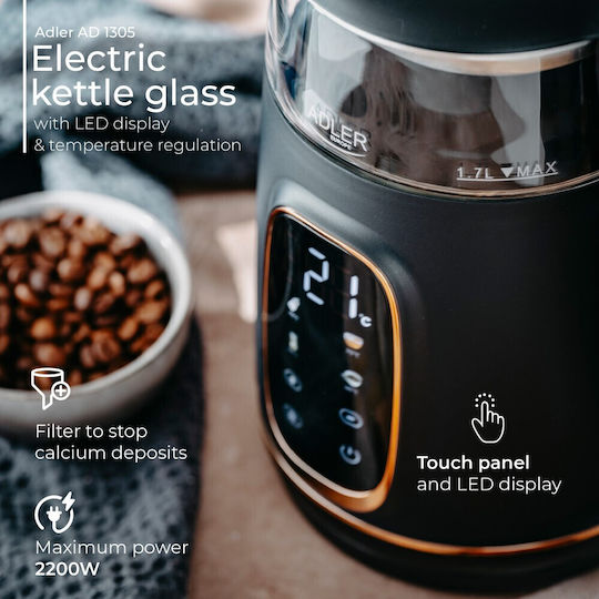 Adler Kettle 1.7lt 1850W Black