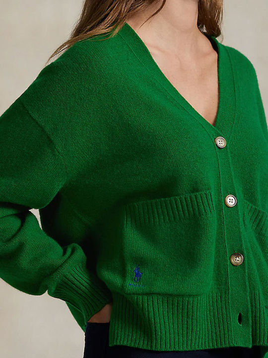 Women's Cardigan with Buttons Green