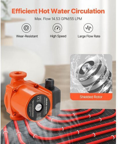 Κυκλοφορητής Vevor Lps25-6s/130 Χυτοσίδηρο 1/8 Hp 220-240v 55 Lpm Αντλία Κυκλοφορίας Ζεστού Νερού Ανακυκλοφορία Σύνδεση Σπείρωμα Ρύθμιση 3 Ταχυτήτων Αθόρυβη Λειτουργία Σύστημα Θέρμανσης Σπιτιού