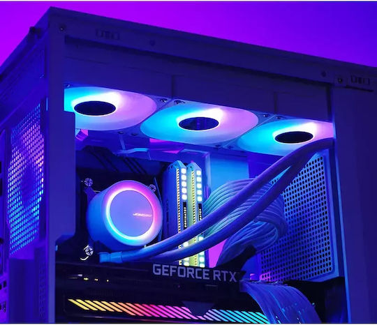 Jonsbo TG-240 Water Cooling System AIO CPU with 2 120mm Fans and ARGB Lighting White