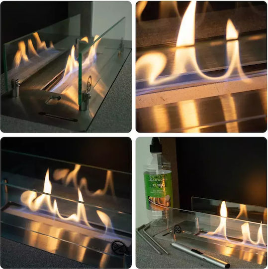 Xaralyn Burner Schreibtisch Bioethanol Kamine Innenbereich Schwarz 120x15.7x8.4cm