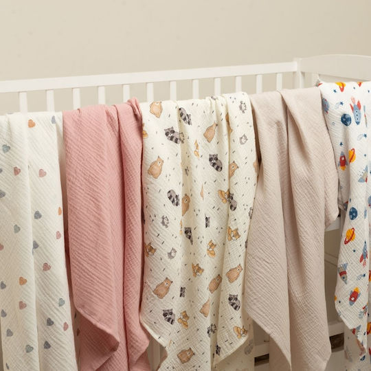 Kidizi Baby Burp Cloth Pink 78x78cm. 3pcs