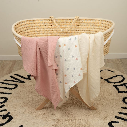 Kidizi Baby Burp Cloth Pink 78x78cm. 3pcs