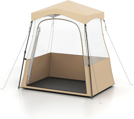 Costway Σκηνή Camping Καφέ 183x135x175εκ.