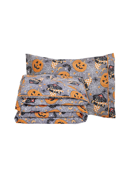 Das Home Set Cearceafuri Pentru Copii Single Gri, Portocaliu 170x240cm