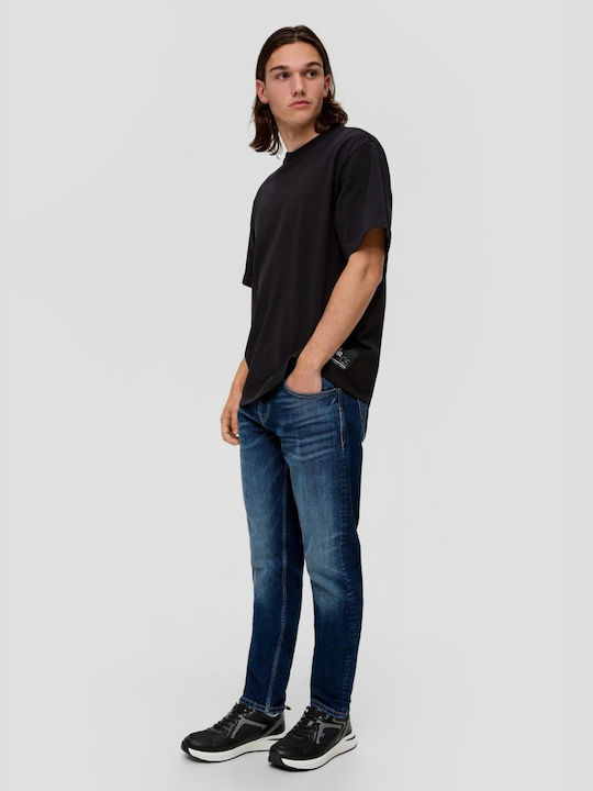 QS Pantaloni De Blugi Pentru Bărbați Regular Tapered Fit Albastru Închis
