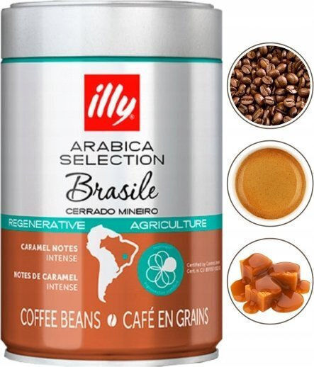 Illy Кафе Еспресо Едносортово Арабика Бразилско Selection Classic на Зърна 250гр