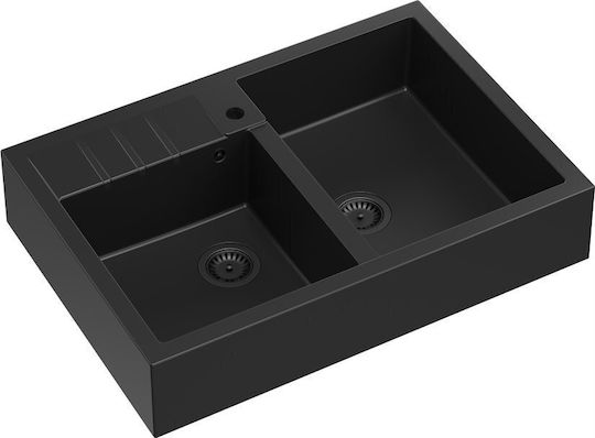 GraniteQ Ένθετος από Συνθετικό Γρανίτη Μ90xΠ62cm Γκρι