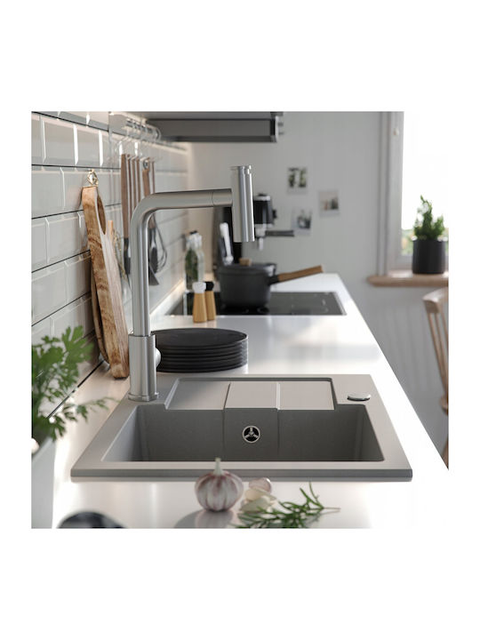 GraniteQ Drop-In Sink Synthetic Granite W60xD45cm Gray