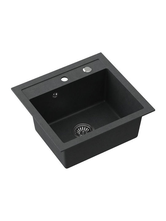 Steiner Drop-In Chiuvetă din Granit Sintetic cu robinet L50xW47cm Negru