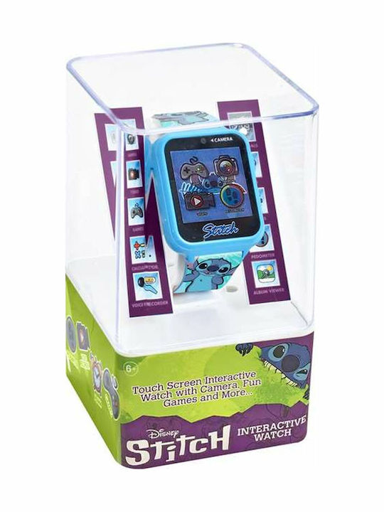 Kids Licensing Kinder-Digitaluhr Stitch mit Kautschuk/Plastikarmband Hellblau