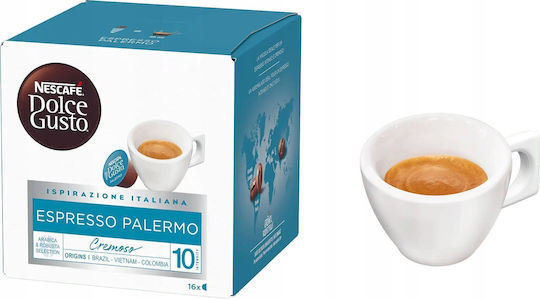 Nescafe Kaffee- und Getränkekapseln Espresso Dolce Gusto Espresso Palermo Kompatibilität mit Maschine Dolce Gusto 16 Stück
