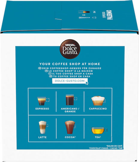 Nescafe Kaffee- und Getränkekapseln Espresso Dolce Gusto Espresso Palermo Kompatibilität mit Maschine Dolce Gusto 16 Stück