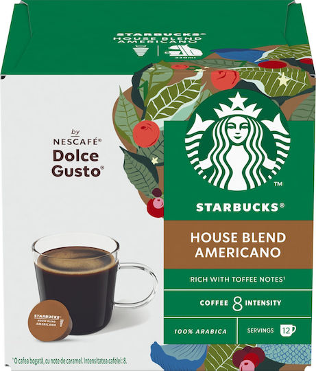 Starbucks Capsule Espresso House Blend Compatibile cu Mașina Dolce Gusto 12capace