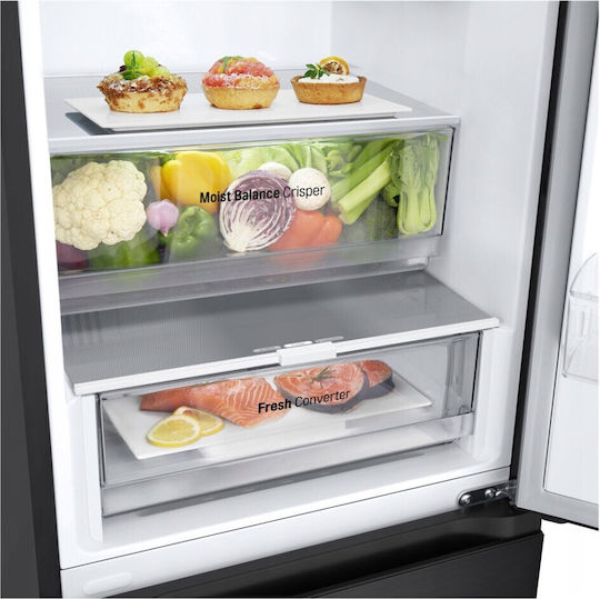 LG Kühl-Gefrierkombination 344Es Total NoFrost H186xB59.5xT68.2cm. Schwarz GBV3100EEP