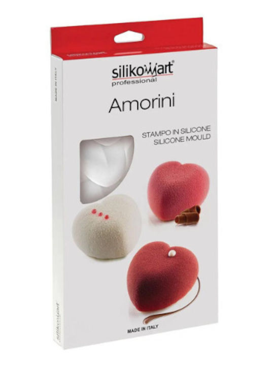 Silikomart Amorini 100 Форма за сладкарство за кексове Сърце от силикон 6.3x6.5x3.9бр 1бр