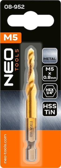 Neo Tools Τρυπάνι HSS Τιτανίου με Εξάγωνο Στέλεχος για Μέταλλο