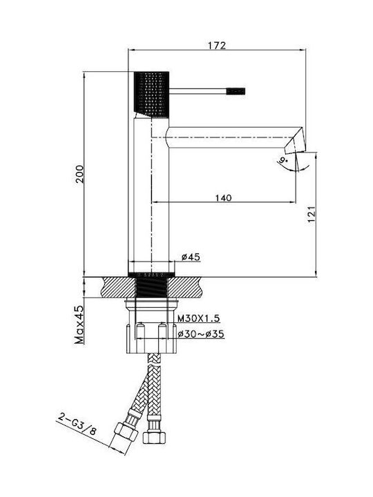 Cersanit Mixing Sink Faucet Grey