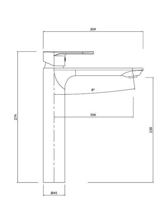 Cersanit Crea Mixing Sink Faucet Chrome
