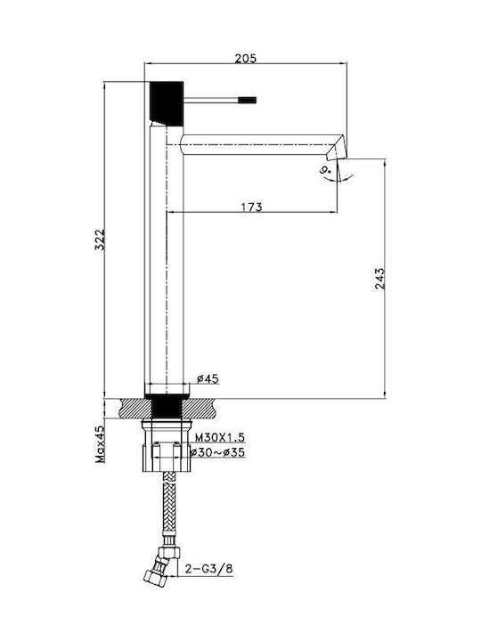 Cersanit Mixing Sink Faucet Silver