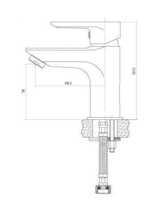 Cersanit Vero Mixing Sink Faucet Silver
