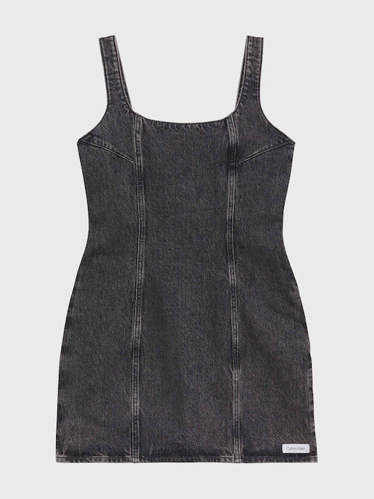 Καλοκαιρινό Mini Φόρεμα Τζιν Black Denim