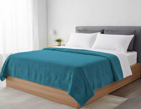 Family Enterprise Velvet Blanket Double Bed 220x240cm Petrol Blue 001045011X15