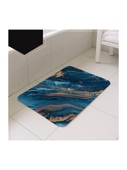 Antiderapant Covoraș de Baie ZY12593QWS59 Turquoise/gold 60x40buc