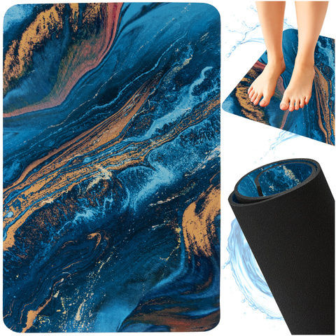 Antiderapant Covoraș de Baie ZY12593QWS58 Turquoise/gold 80x50buc