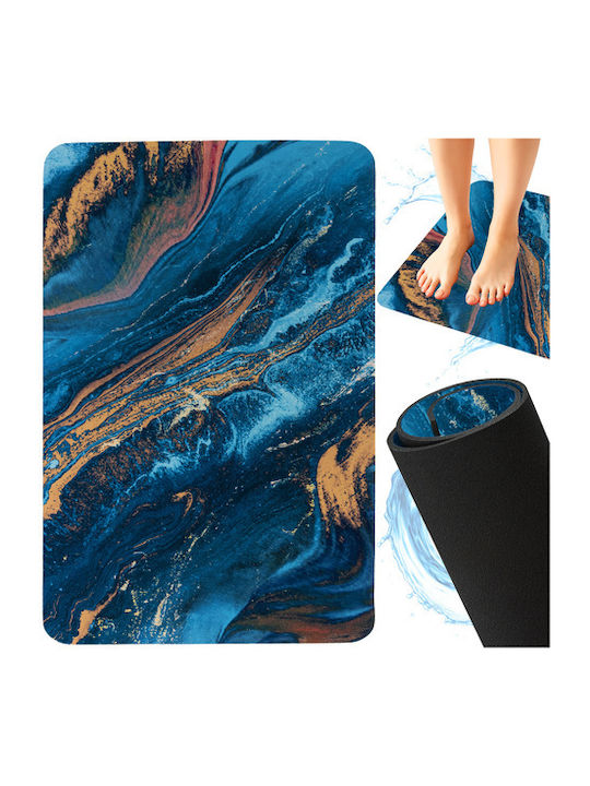Antiderapant Covoraș de Baie ZY12593QWS59 Turquoise/gold 60x40buc