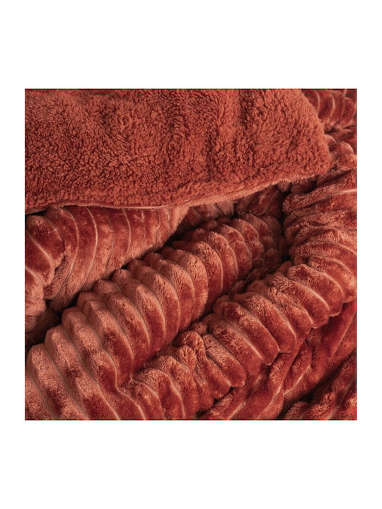 Cottonbox Duvet Double 215x195cm Wave Wave Brick Red