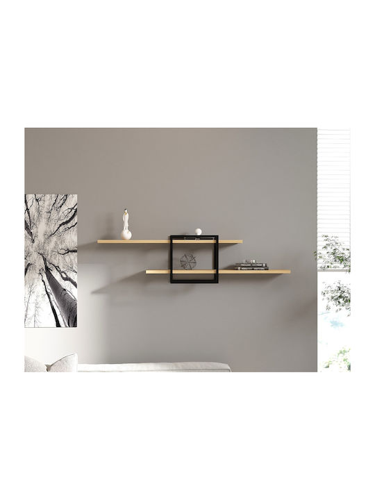 Ράφι Τοίχου Mone Sapphire Oak - Μαύρο 120x18x30εκ.