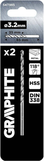 Graphite Set of 2 Drills HSS for Metal