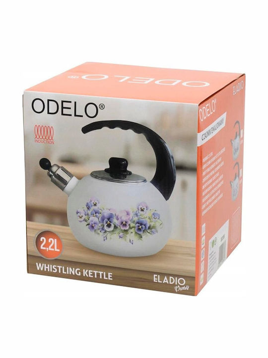 Τσαγιέρα Εμαγιέ Λευκή 2200ml