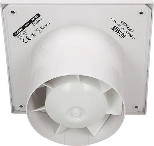 Awenta Classic WC120 Wall-mounted Ventilator Bathroom 120mm White