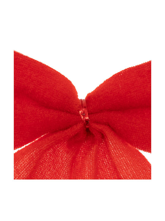 Set of Fabric Red Bow Christmas Tree Ornaments 9x10cm 3 Pieces