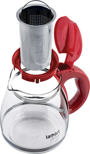 Lamart Glass Teapot Transparent Red 1500ml